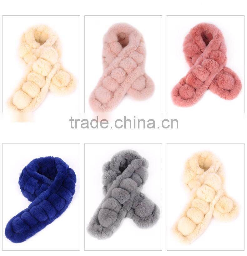 rabbit fur long scarf