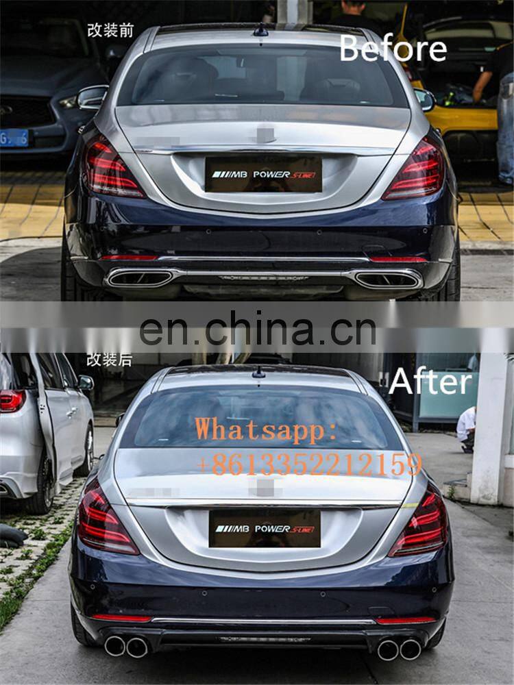2018year- S class W222 S63/S65 body kit B700 upgrade to B900 front bumper front lip rear diffuser with exhaust tips