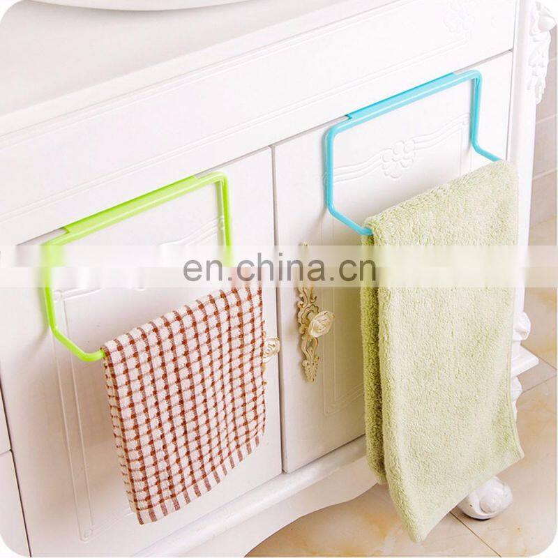 1Pc Candy Colors Over Door Tea Towel Holder Rack Rail Cupboard Hanger Bar Hook Bathroom Kitchen Top Home Organization