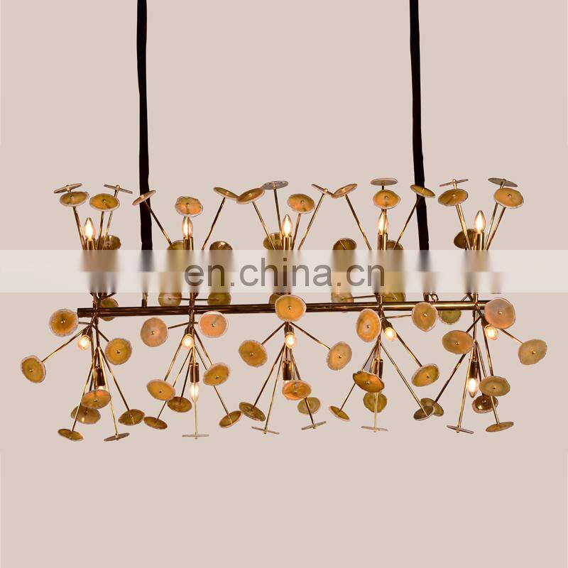 New design agate stone chandelier for hotel lobby home meeting room cafe shop decoration