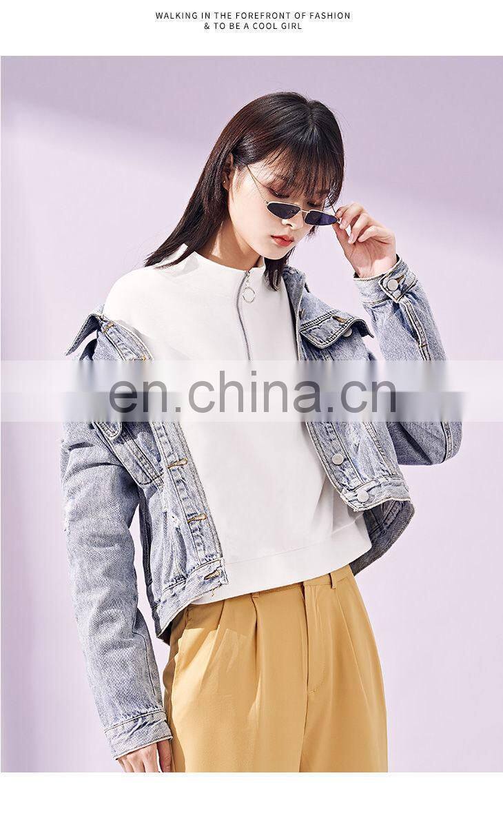 Clothing manufacturers custom-made women's spring and autumn new terry cloth half zipper casual sweater plus size pullover