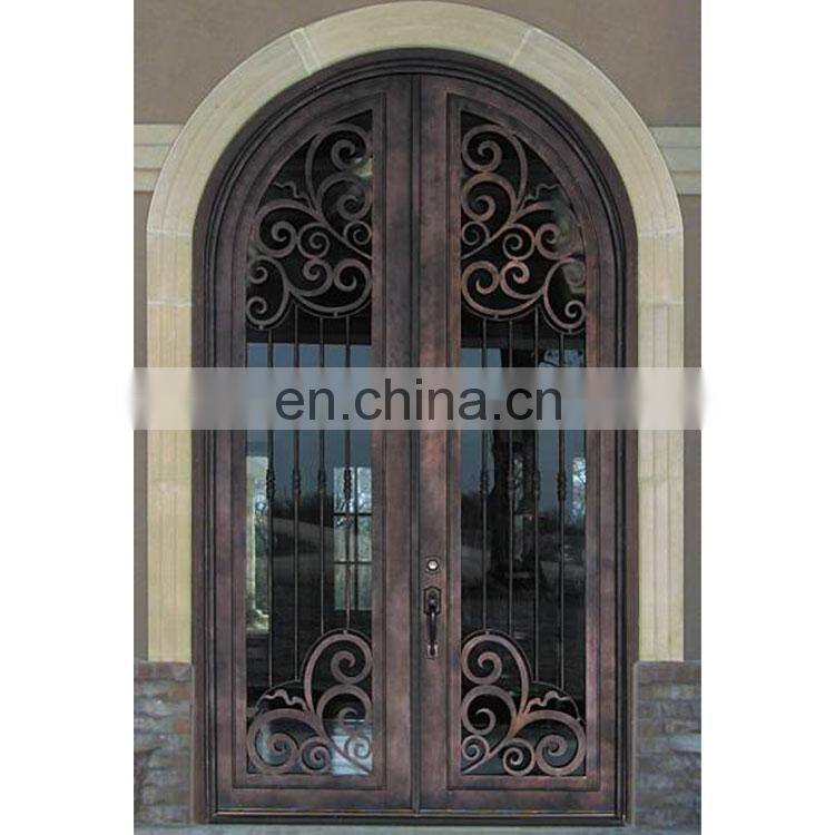 Various wrought iron main entrance double grills doors design