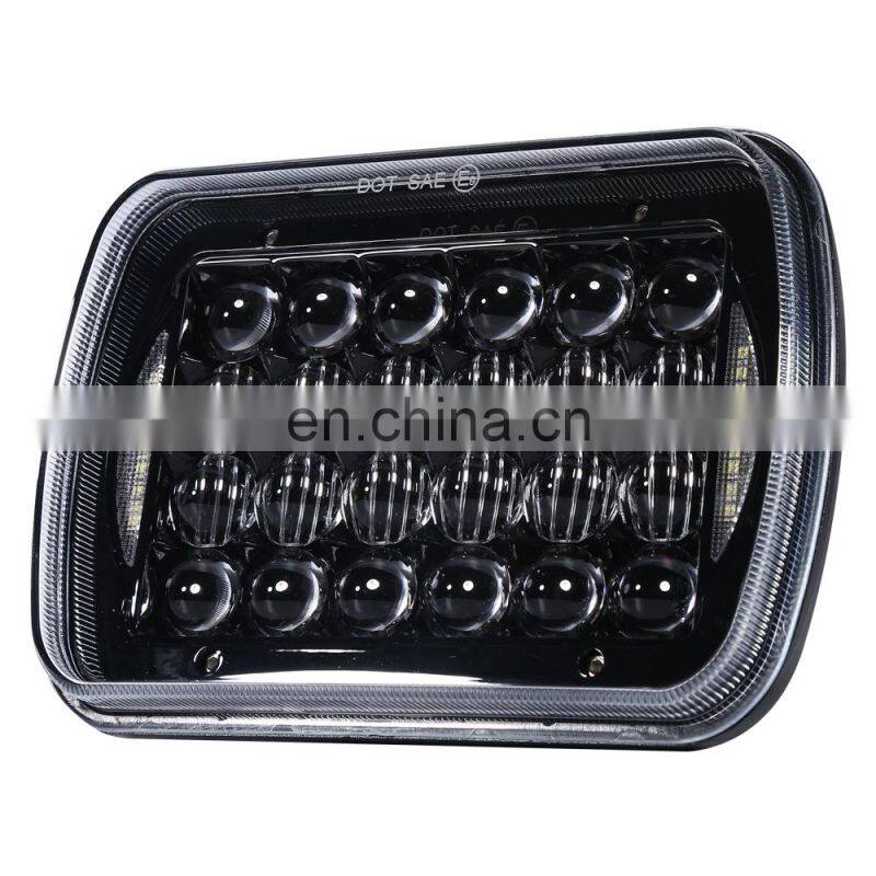 led 5x7 Rectangular LED Headlight with DRL 72W Epistar DRL led light led work light LED6472