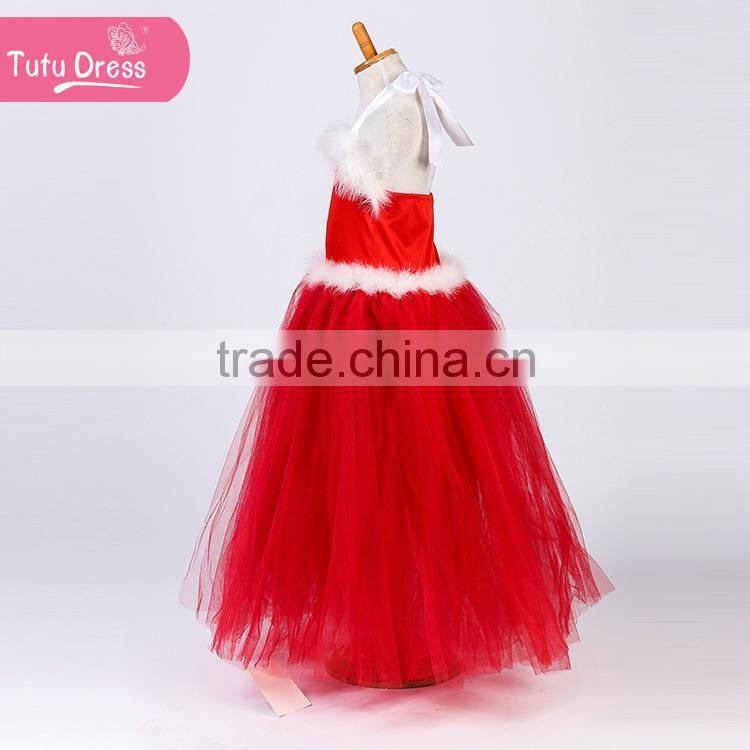 Bright red children party dresses for Christmas gift