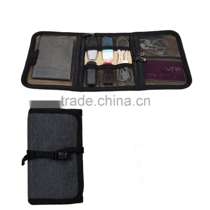 Portable Universal Wrap Electronics Accessories Travel Organizer / Hard Drive Bag / Cable Stable with Cable Tie