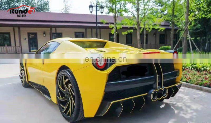Runde CF And FRP Front Bumper Rear Bumper Fender Hood For Ferrari 458 Italia And Spider Modify Misha Designs Style Body Kit