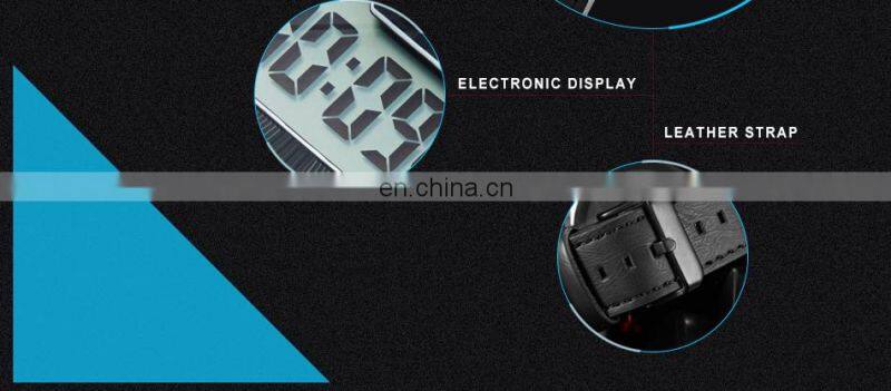SINOBI Multi Function Men Wristwatch S9733G Full Calendar Window Male Watch LED Display Digital Watches