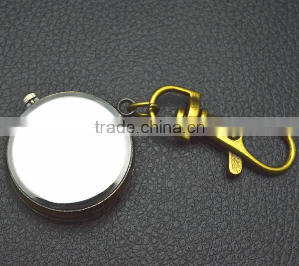 key watch with holder retro bronzed metal suit quartz pocket watch