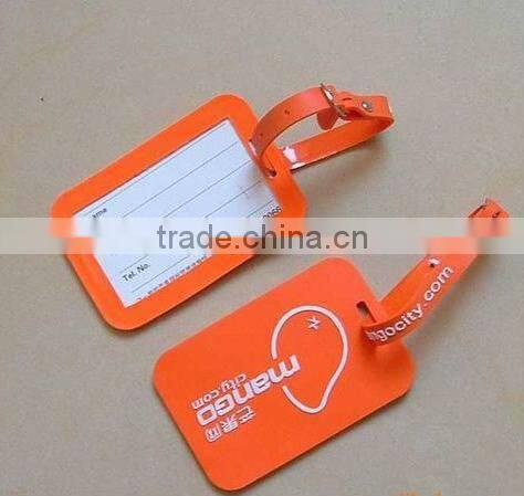 luggage Tag with insert name card, 2D embossed silicone luggage tags