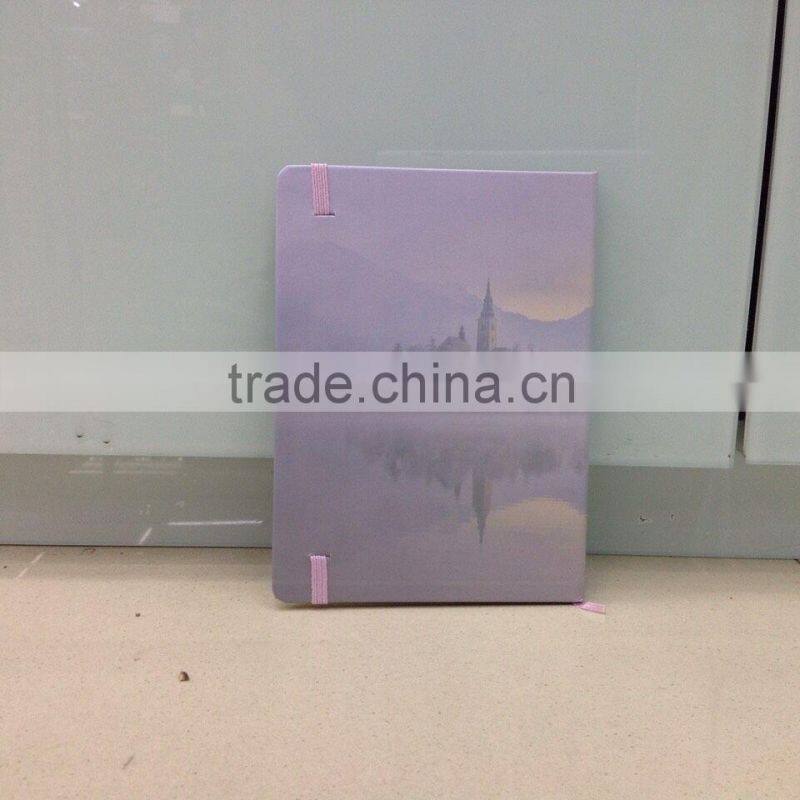 Full color printing cover notebook with elastic band for closure