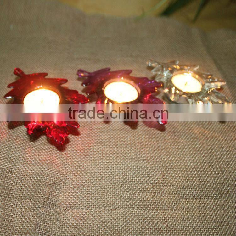 colorful glass candle jars