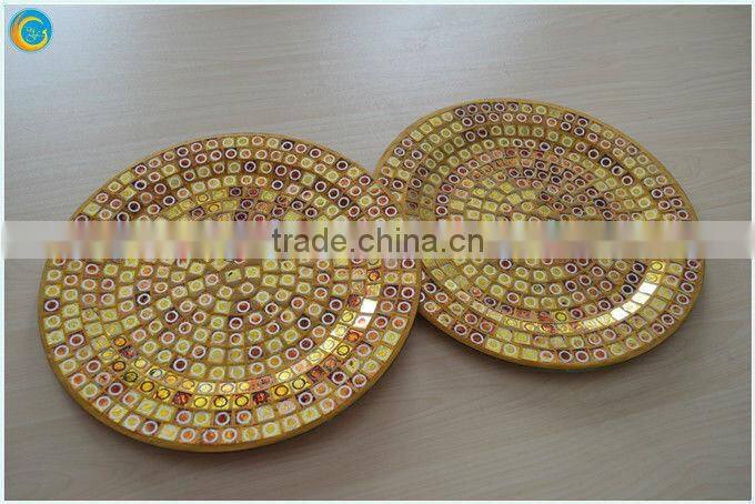 silver paper mosaic plates