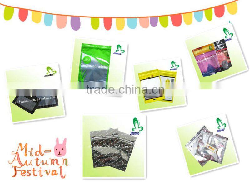 Three side flat barbecue snack bag with foil window inside