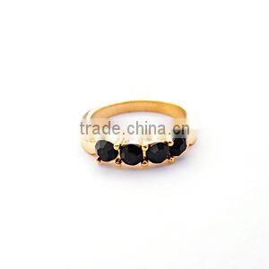 Elegant Ladies sexy noble dubai gold ring with black diamond