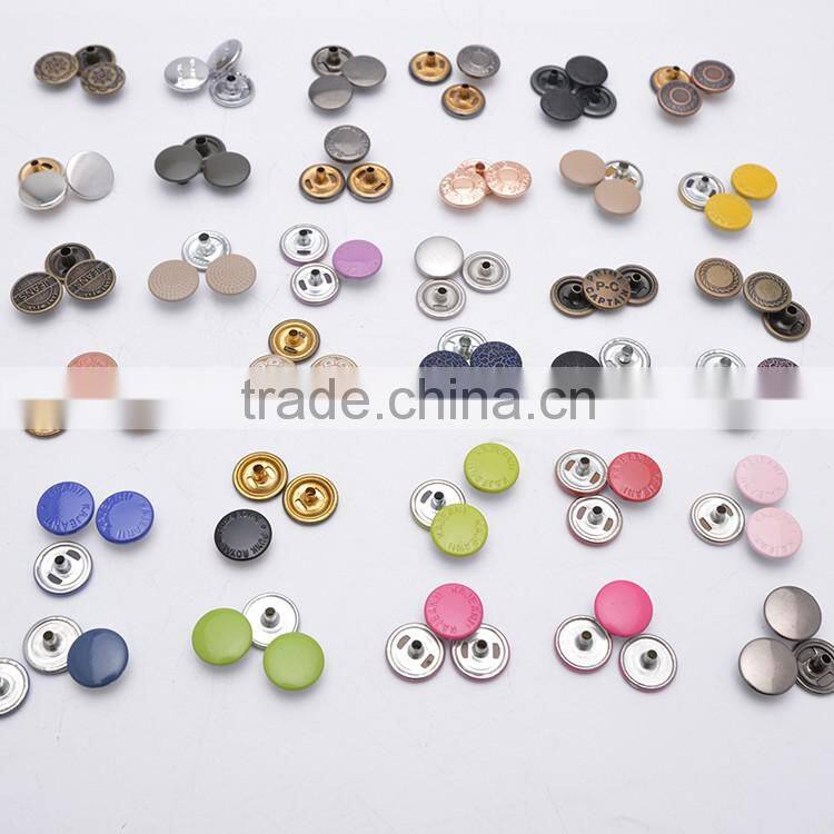 Antique Brass Fasterners Round Stock Metal Custom Snap Button