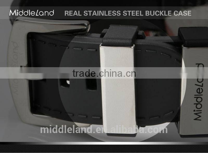 NEW!LED watch with leather band 2015 middleland show into market