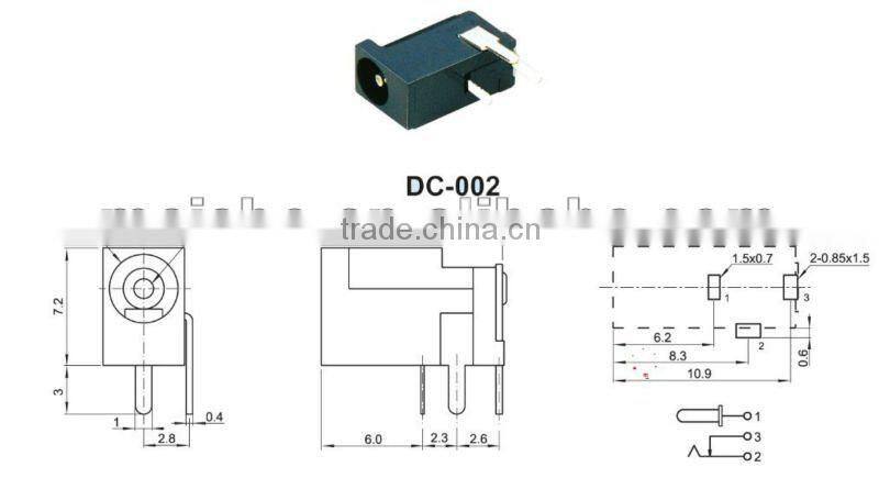 Audio male 5.5mm dc power jack