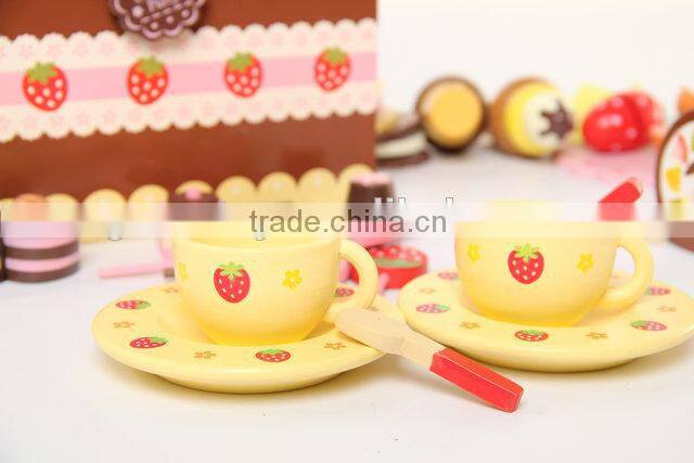 Wooden toy chocolate cake set ,wooden kitchen sets toy for kids