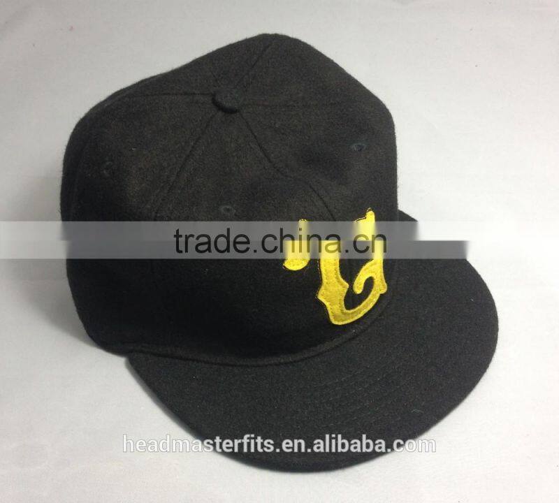 Unstructured Cap Wool Unstructured Snapback Hat Custom 6 Panels Soft Woolen Snapback Cap