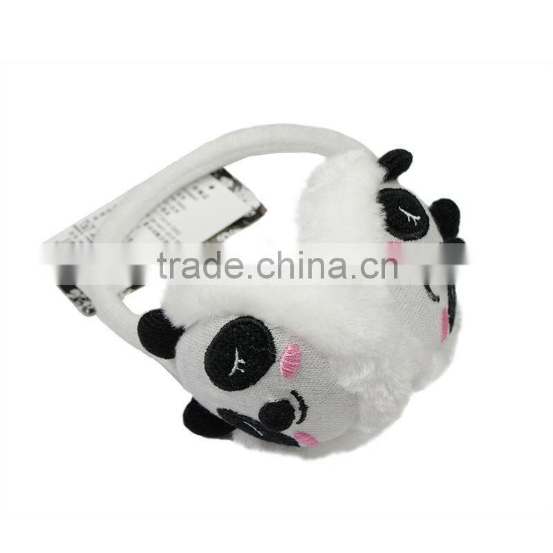 2014 new fresh fashion panda head design cute kids winter earmuff