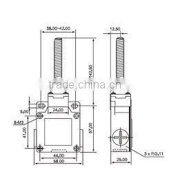 Metal Housing Waterproof Elevator Limit Switch