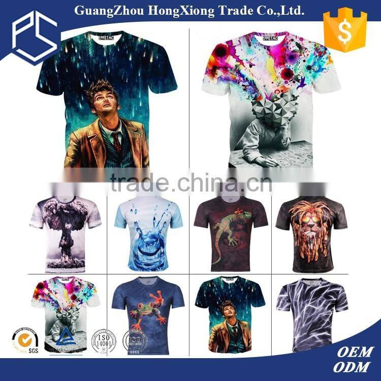 2016 new trending breathable material sublimation new style men t-shirts
