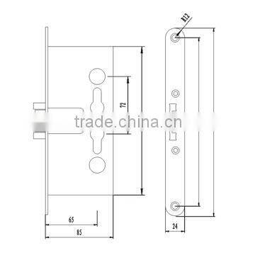 65mm stainless steel door lock