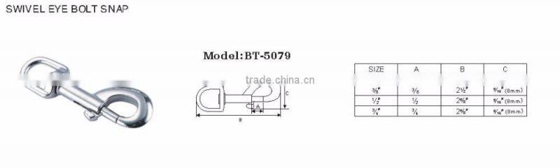 Baite Rigging Hardware Zinc plated Swivel Bolt Snap hookStainless Steel Swivel Eye Bolt Solid Snap Hook Safety Snap Hook