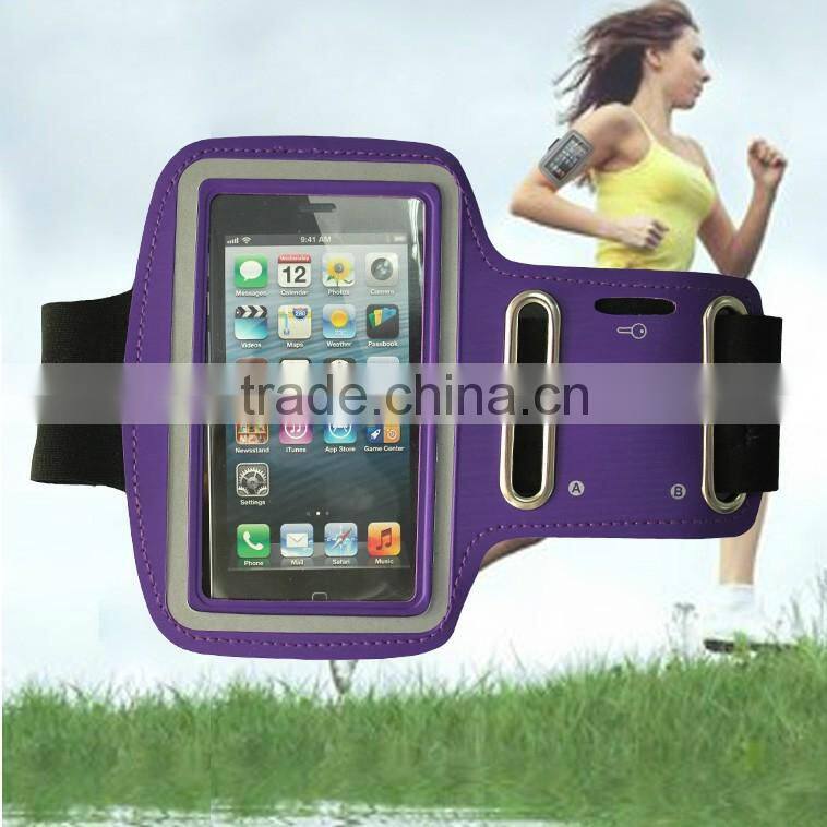 Promotional Neoprene+PU Frosted Super slim sport armband for iphone 5