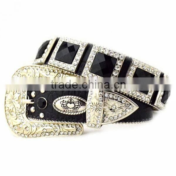 Wholesale Women's Rhinestone Western Leather Belts