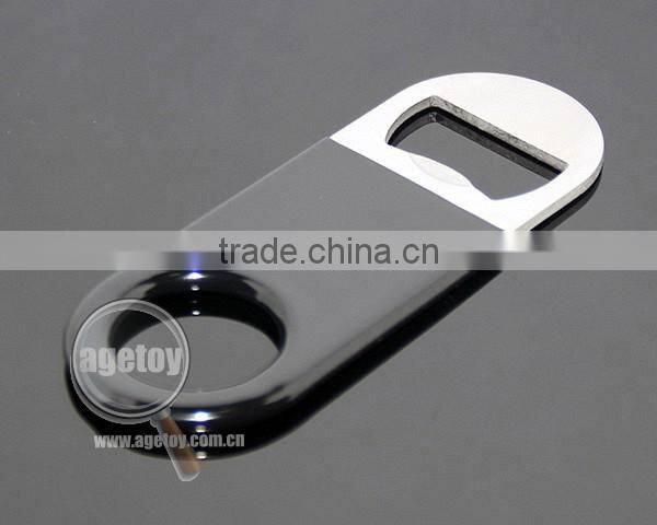 Small Is Beautiful Portable Pocket Black Soft PVC Coated Stainless Steel Metal Wholesale Bottle Opener
