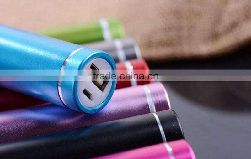 2200mah portable lipstick/cylinder shape power bank for iphone 5, Samsung, mobile phone