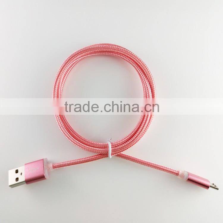 2015 new products china wholesale colorful micro braided usb cable for android mobile phone parts