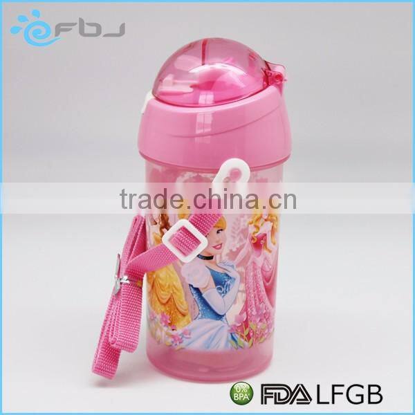 BPA FREE Cartoon Plastic Kids Water Bottle With Straw ~
