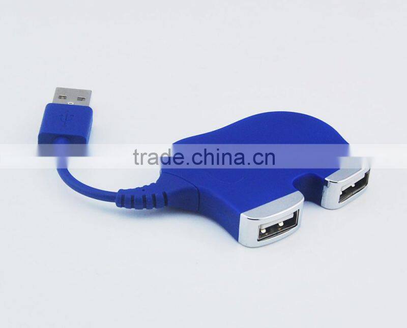 2015 Animal shape 4 port mini usb hub usb 2.0 /3.0 hub
