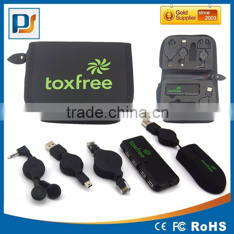 NEW Laptop Essentials Kit usb flash drive Mouse HUB Earphones Retractable Cabels