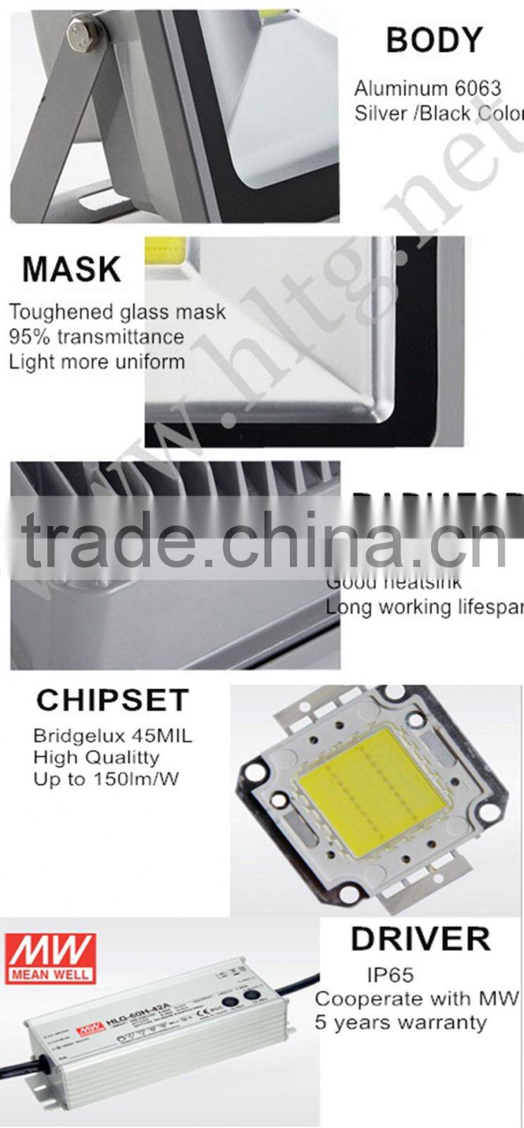 2015 30W COB LED Flood Light Outdoor with Mean Well driver 5 years warranty