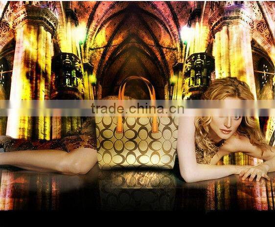 Fashional cute black synthetic ladies leather handbag