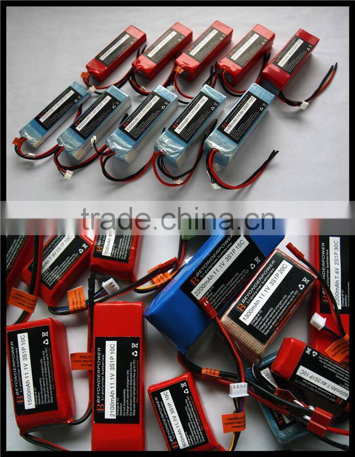 Wholesale price, rechargeable 11.1V1300mah lipo battery for remote control helicopter, rc helicopter battery