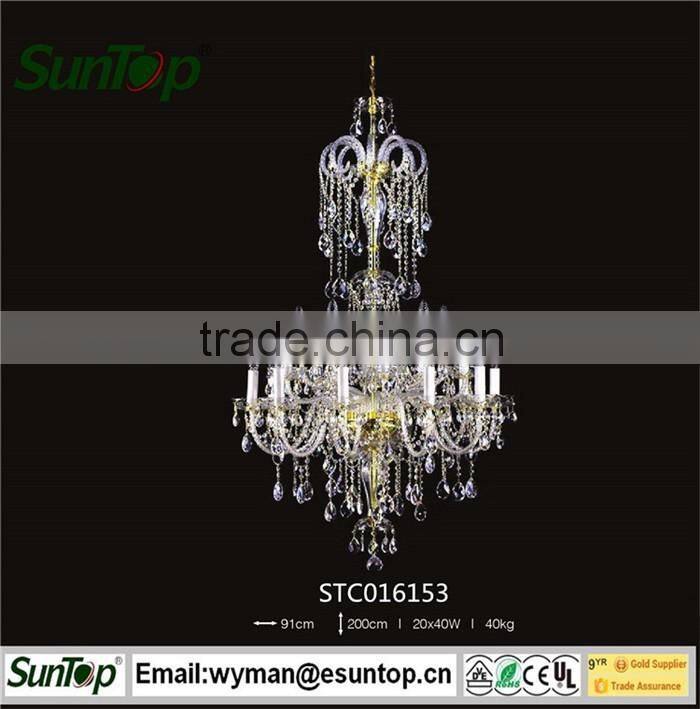 2016 contemporary big crystal chandelier with Energy Saving