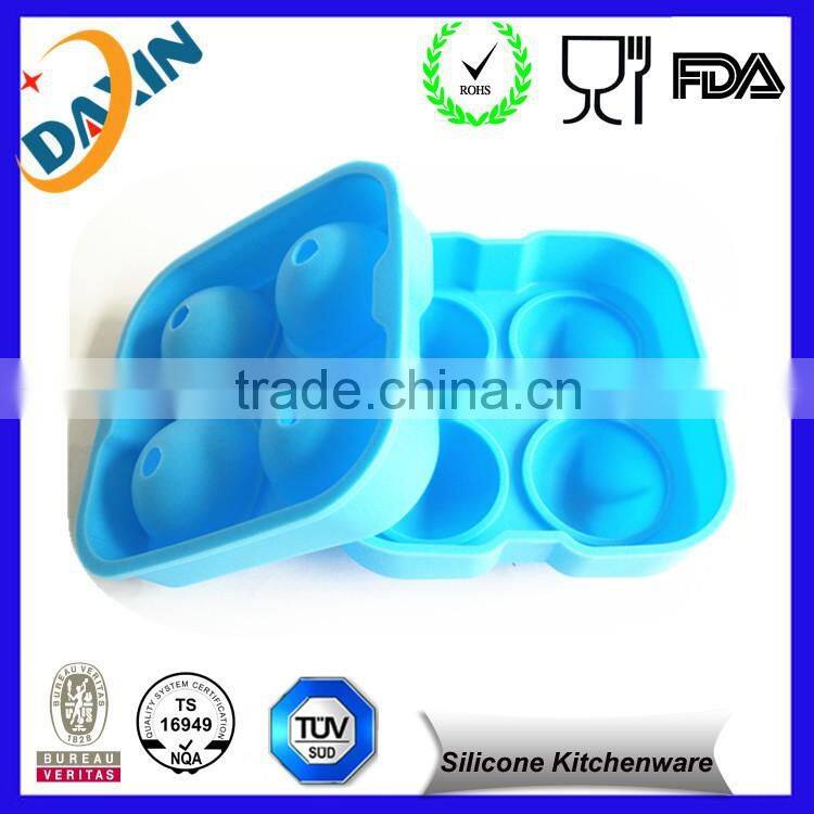 High quality silicone Ice ball tray with 4 cavities