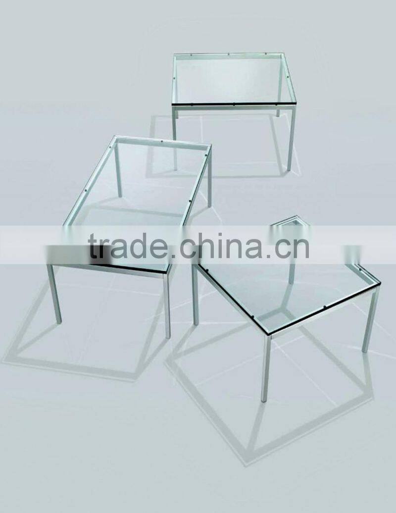 brass and glass coffee tables, rotating glass coffee table, square glass coffee table CT-070