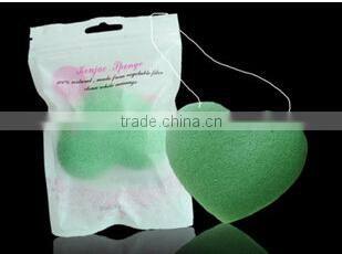 100% Natural Green Tea Konjac Sponge/Only Natural Fiber Konjac Sponge Facial and Skin care