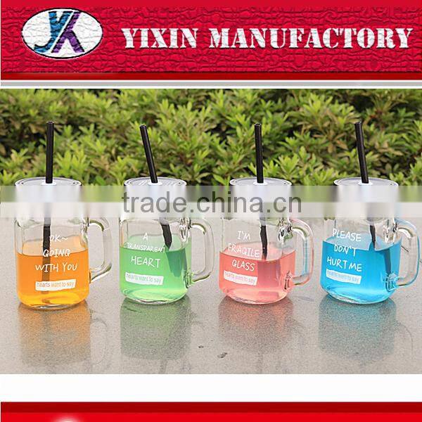 wholesale 16oz glass mason jars with straw lid