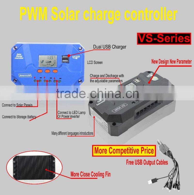 solar panel controller 12V 24V auto for charging battery most popuplar