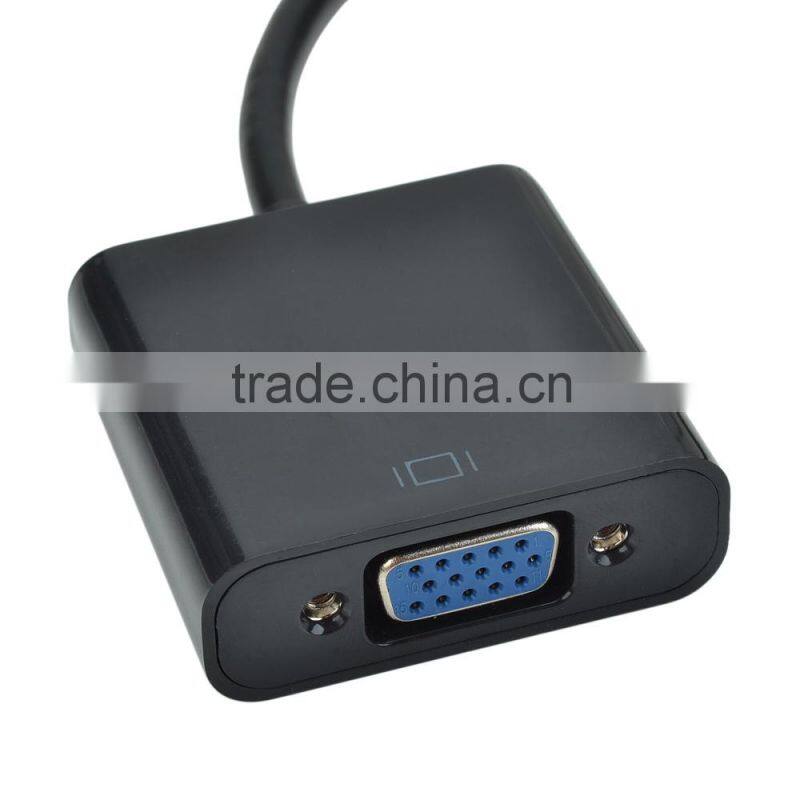 CHEERLINK HDMI Male to VGA Male Cable + Bisected Audio Cable Set - Black (22.5cm)