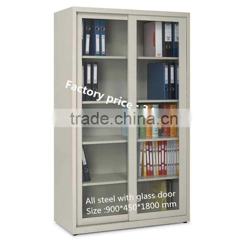 Lab metal cabinet with glass sliding door File Storage Metal Cabinet
