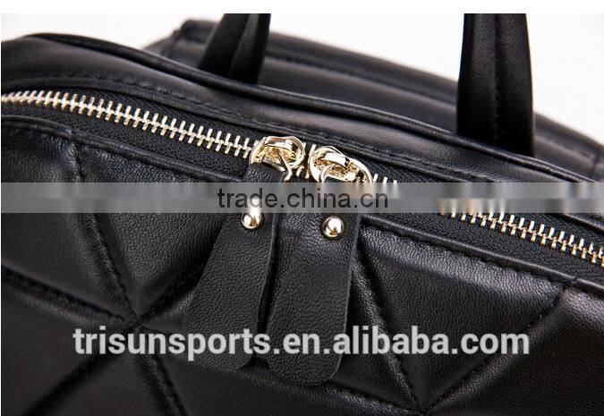 high quality korean style black woman leather leisure backpack