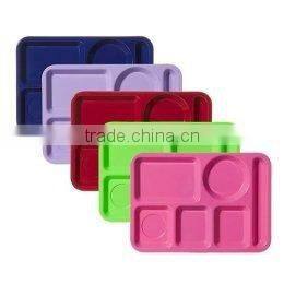 Professional orange divided melamine food serving tray plate