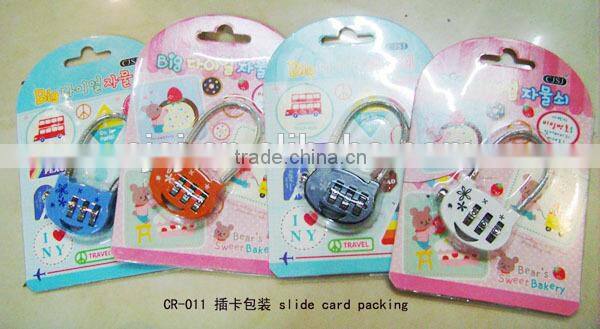 CH-011 love retractable 3-digit cable lock for luggage
